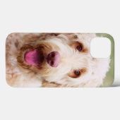 Coques Case-Mate iPhone Souriant d'endoodle doré (Verso (horizontal))