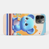 Coques Case-Mate iPhone Souris bleue mignonne avec des fleurs (Dos (Horizontal))