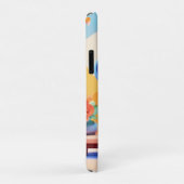 Coques Case-Mate iPhone Souris bleue mignonne avec des fleurs (Dos/Droite)