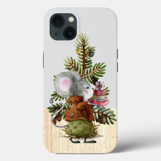 Coques Case-Mate iPhone souris de Noël festive  (Verso)