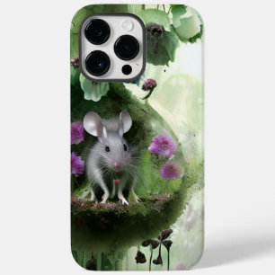 Coque Pour Pour iPhone 14 Pro Max Souris Jardin Floral Abstrait Imaginaire Coque-Mat