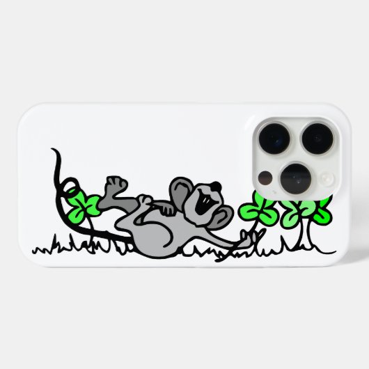 Coques Case-Mate iPhone Souris Jouant En Shamrock (Verso (horizontal))