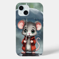 Souris sous un parapluie