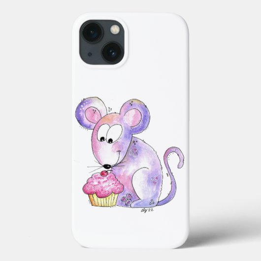 Coques Case-Mate iPhone Souris Whimsical mignonne avec Cupcake (Verso)