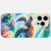 Coques Case-Mate iPhone Sous la tortue de mer (Verso (horizontal))