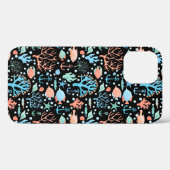 Coques Case-Mate iPhone Sous l'aquarelle de la mer Motif foncé (Verso (horizontal))