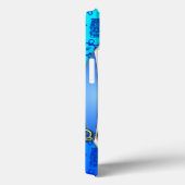 Coques Case-Mate iPhone Soutenu pour surfer Tiki bleu (Verso / Droite)