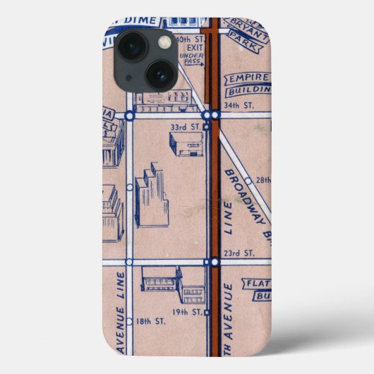 COQUES Case-Mate iPhone SOUTERRAIN MAP, 1940 2 DE NEW YORK (Verso)
