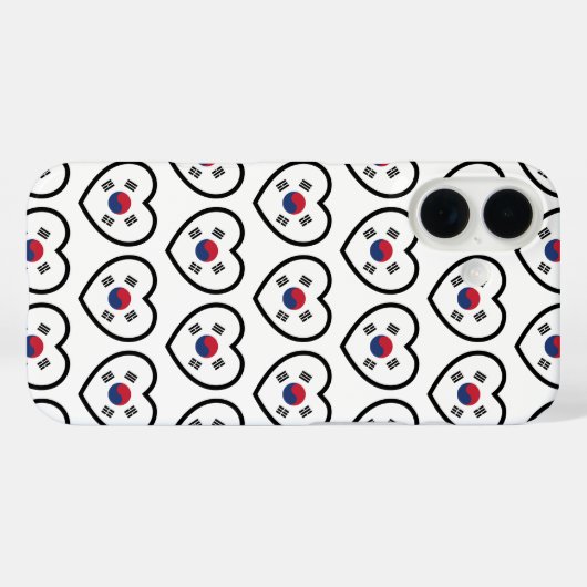 Coques Case-Mate iPhone South Korea Flag Heart (Verso (horizontal))
