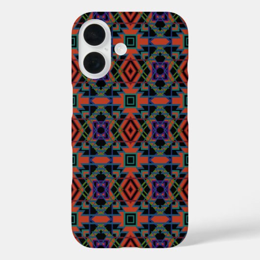 Coques Case-Mate iPhone Southwestern Symmetrical Tiled Pattern Line Art (Verso)