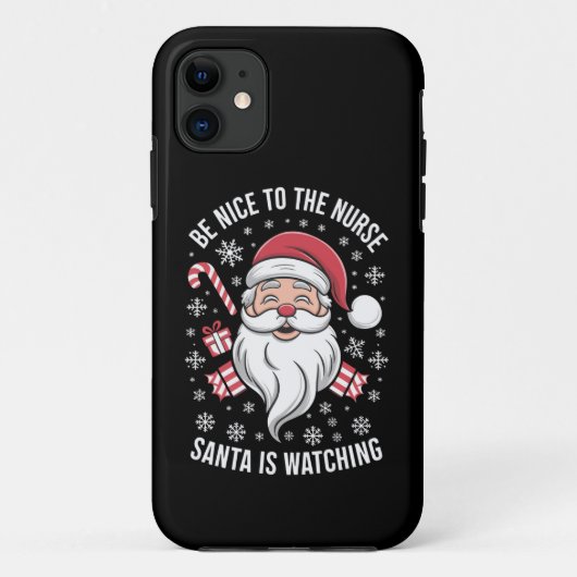 Coques Case-Mate iPhone Soyez Gentil Avec L'Infirmière Père Noël Regarde N (Dos)