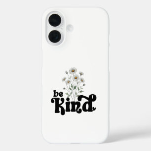Coques iPhone 16 Soyez Gentil – Typographie noire minimaliste et gr