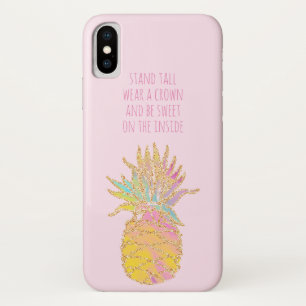 Case-Mate iPhone Case Soyez un ananas mignon arc-en-ciel et ananas en or