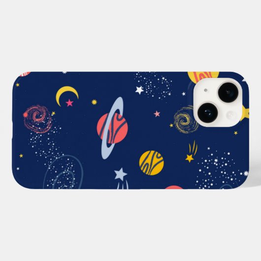 Coques Case-Mate iPhone Space Galaxy Background Cosmic Navy iPhone Case (Verso (horizontal))