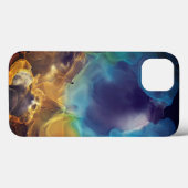 Coques Case-Mate iPhone Space Nebula bleu jaune Alcool art (Verso (horizontal))