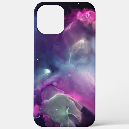 Coques Case-Mate iPhone Space Nebula rose bleu vert bleu vert alcool art (Verso)