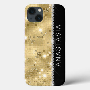 Case-Mate iPhone Case Sparkle Gold Parties scintillant Nom personnalisé