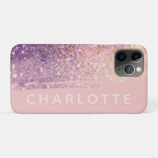 Coques Case-Mate iPhone Sparkly bokeh parties scintillant rose violet (Dos (Horizontal))