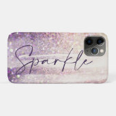 Coques Case-Mate iPhone Sparkly bokeh parties scintillant rose violet (Dos (Horizontal))