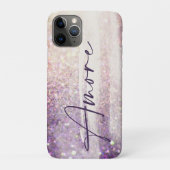Coques Case-Mate iPhone Sparkly bokeh parties scintillant rose violet amor (Dos)