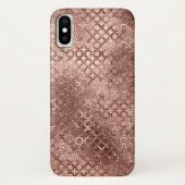 Coques Case-Mate iPhone Sparkly Rose Gold Circles Rose luxe étincelant (Dos)