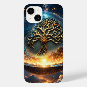 Coque Pour iPhone 14 Sphère de Vie – L'Arbre du Monde Doré.