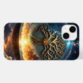 Coques Case-Mate iPhone Sphère de Vie – L'Arbre du Monde Doré. (Verso (horizontal))