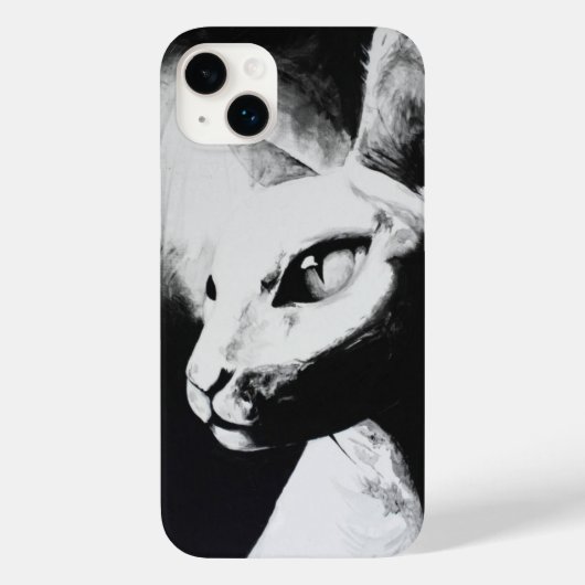 Coques Case-Mate iPhone Sphynx Cat Black White Contrast Hairless (Verso)