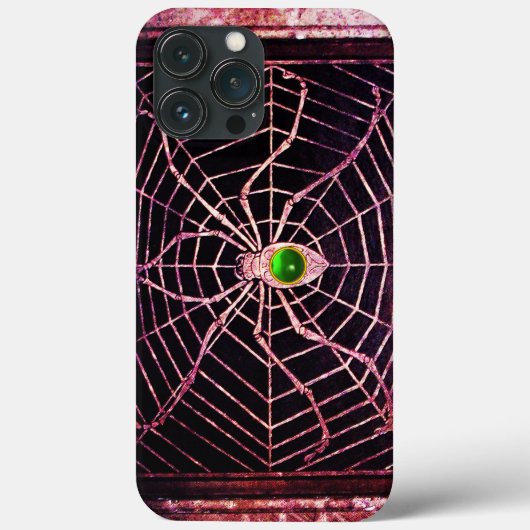 Coques Case-Mate iPhone SPIDER ET WEB Green Emerald Gem, Noir (Verso)