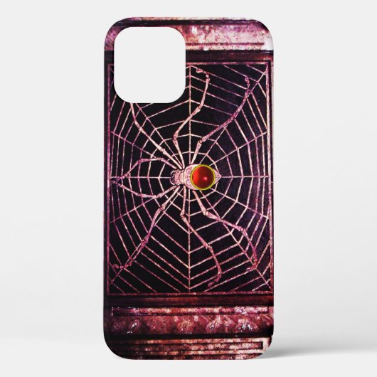 Coques Case-Mate iPhone SPIDER ET WEB Rouge Ruby Gemstone Noir (Verso)