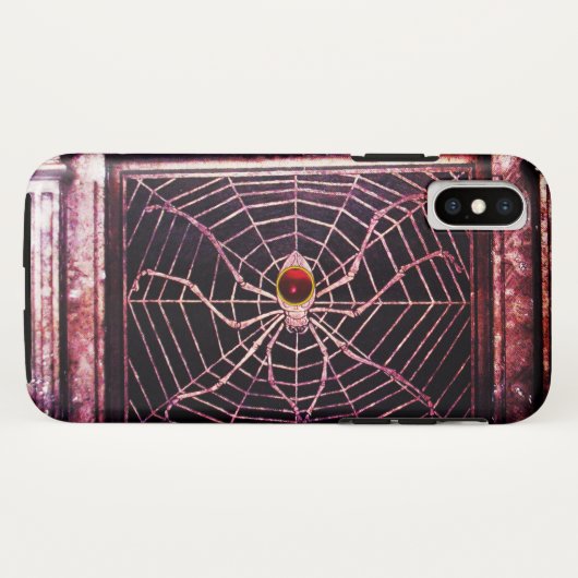 Coques Case-Mate iPhone SPIDER ET WEB Rouge Ruby Noir (Dos (Horizontal))