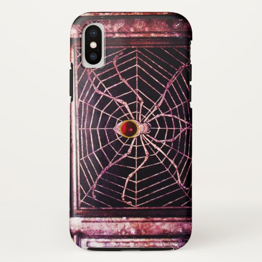 Coques Case-Mate iPhone SPIDER ET WEB Rouge Ruby Noir (Dos)