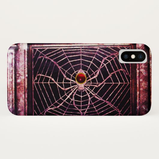 Coques Case-Mate iPhone SPIDER ET WEB Rouge Ruby Noir (Dos (Horizontal))