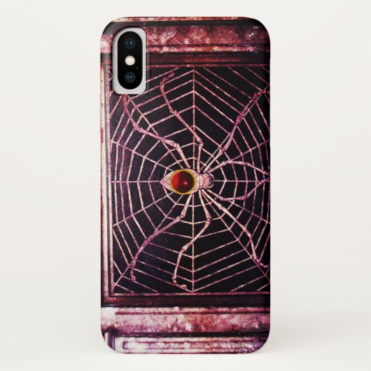 Coques Case-Mate iPhone SPIDER ET WEB Rouge Ruby Noir (Dos)