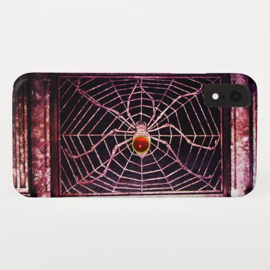 Coques Case-Mate iPhone SPIDER ET WEB Rouge Ruby Noir (Dos (Horizontal))