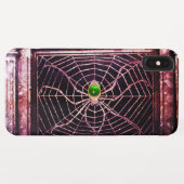 Coques Case-Mate iPhone SPIDER ET WEB Vert Émeraude Noir (Dos (Horizontal))