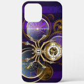 Coques Case-Mate iPhone Spider Steampunk sur Arrière - plan pourpre (Verso)