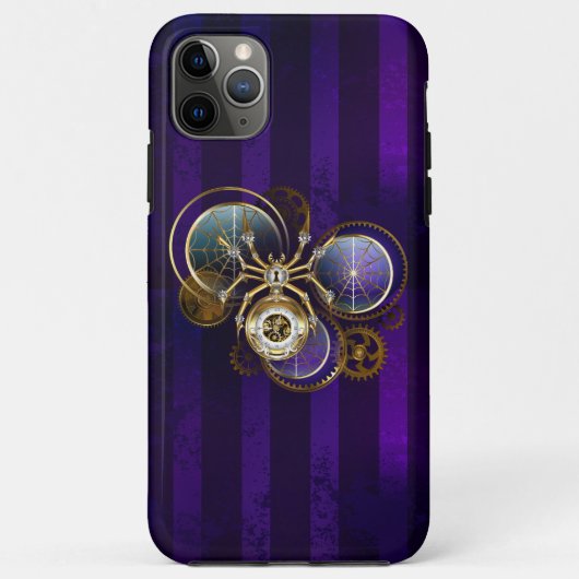 Coques Case-Mate iPhone Spider Steampunk sur Arrière - plan pourpre (Dos)