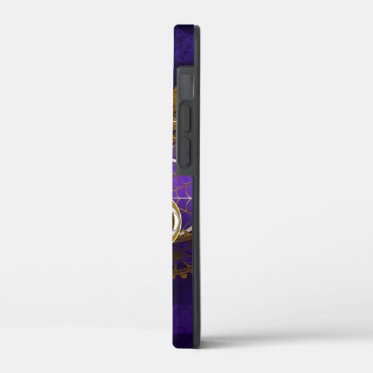 Coques Case-Mate iPhone Spider Steampunk sur Arrière - plan pourpre (Verso / Gauche)