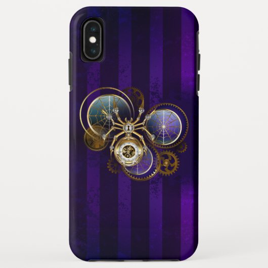 Coques Case-Mate iPhone Spider Steampunk sur Arrière - plan pourpre (Dos)