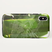 Coques Case-Mate iPhone Spiderweb dans Tropical Leaves Nature (Dos (Horizontal))