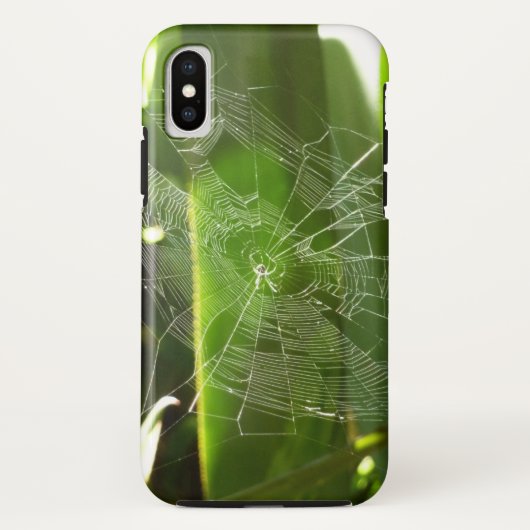 Coques Case-Mate iPhone Spiderweb dans Tropical Leaves Nature (Dos)