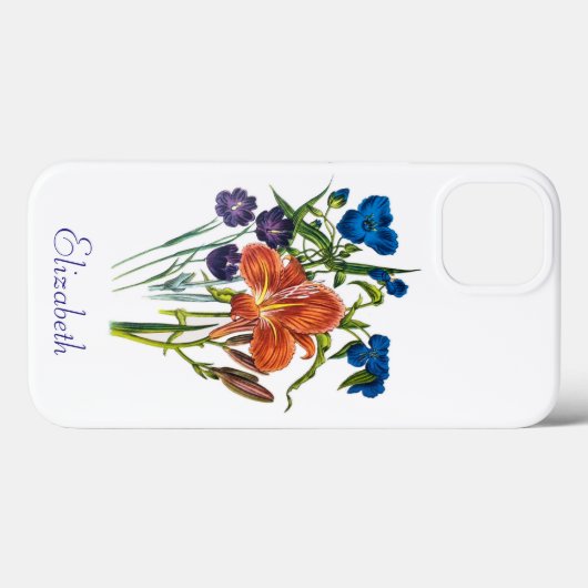 Coques Case-Mate iPhone Spiderwort personnalisé et Daylily Coque-Mate iPho (Verso (horizontal))