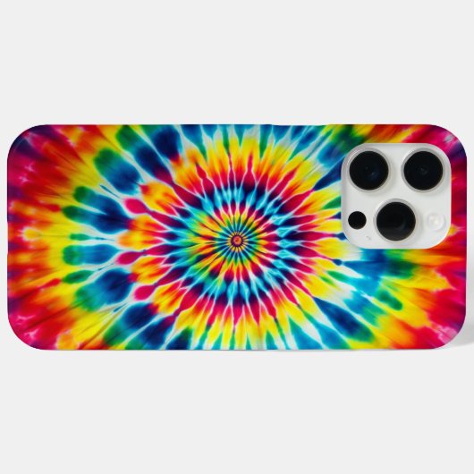 Coques Case-Mate iPhone Spirale arc-en-ciel, teinture à la Cravate (Verso (horizontal))