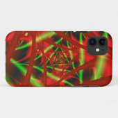 Coques Case-Mate iPhone Spirale du réseau neuronal rouge et vert (Dos (Horizontal))