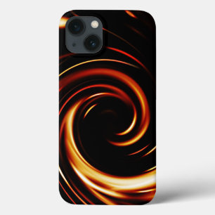 Etui iPhone 13 Spirale Liquide Dorée