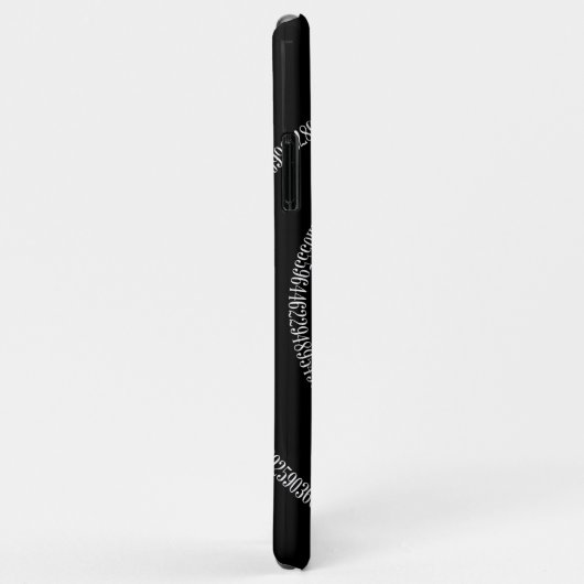 Coques Case-Mate iPhone Spirale pour chiffres Pi sur noir (Dos/Droite)