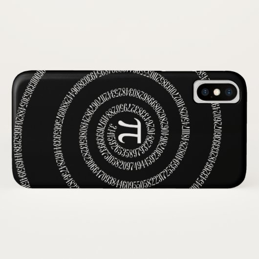 Coques Case-Mate iPhone Spirale pour chiffres Pi sur noir (Dos (Horizontal))