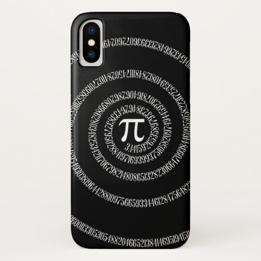 Coques Case-Mate iPhone Spirale pour chiffres Pi sur noir (Dos)