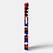 Coques Case-Mate iPhone Spirale rouge blanc de Checker bleu par Kenneth Yo (Verso / Droite)